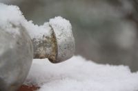 Flachmann im Schnee