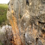 Nicky in der Erstbegehung von "Ardilla" (6b+ / **)
